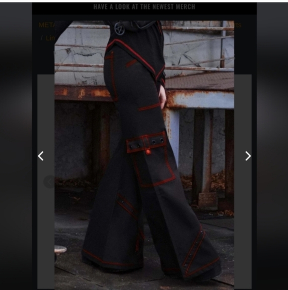 Killstar Night Species Bondage Wide Leg Cargo Pants - Picture 3 of 11